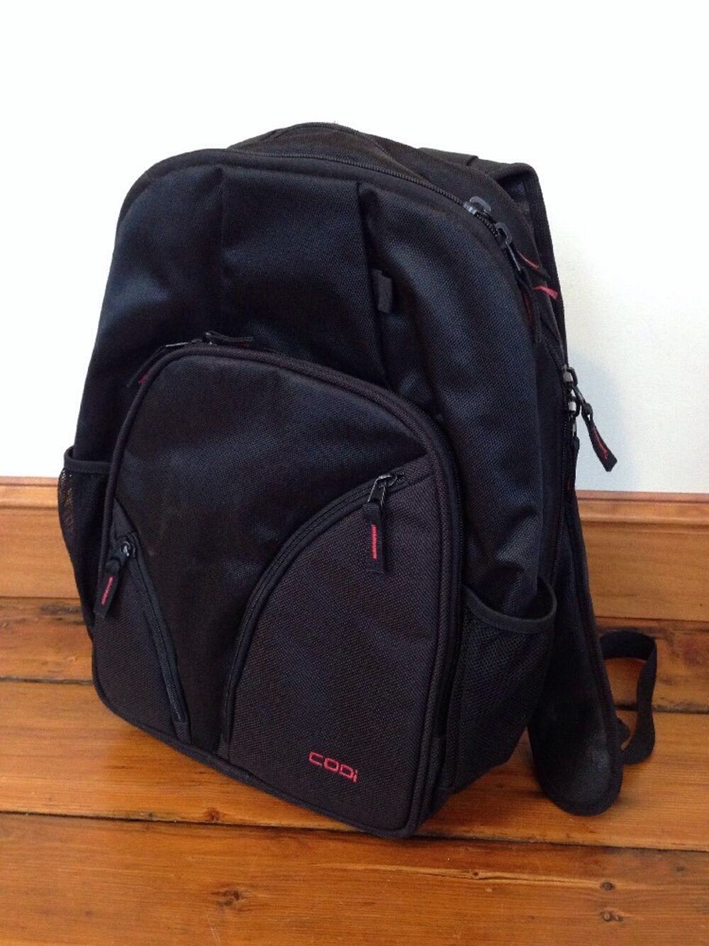 Codi Tri-Pak Black School Bag Laptop Case Backpack Carry-On Luggage Day Pack 16"